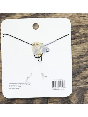 NWT Unique Designs Onyx Crystal Crescent Moon Necklace Black / White 16" + 3.5" thumbnail 4