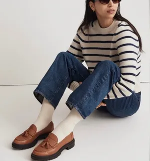 Madewell The Bradley Tassel Lugsole Loafer Brown Size 9 thumbnail 1