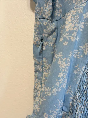 Altar’d State Blue Floral Smocked Babydoll Mini Dress XL Cottagecore Dainty thumbnail 8