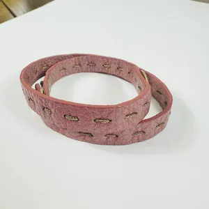 Fendi Pink Leather Selleria Wrap Bracelet 7in Gold Tone Logo Snap Designer thumbnail 5