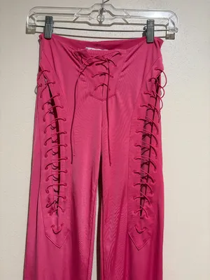 I.AM.GIA Nyx Hot Pink Lace Up Flare Pants thumbnail 3