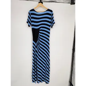 Anthropologie Moth Striped Maxi Dress Y2K 90s Coastal Cool Girl Stretch Nautical thumbnail 7