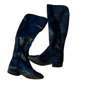 Vince Camuto Women's leather Black Over-the-Knee Boots Zip Closure thumbnail 3