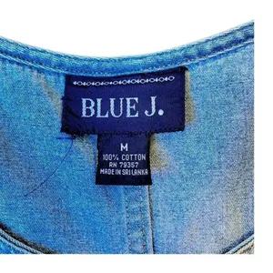 Vintage Blue J. 100% Cotton Cottage Denim Pocket Dress thumbnail 3