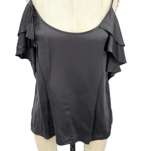 Cami NYC Samantha Cold Shoulder‎ Silk Top In Slate Gray Silk Size Small thumbnail 5