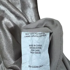 Birdy Grey Jesse Satin Maxi Dress Taupe Pink Formal Flutter Slit Size L thumbnail 7