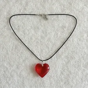 Heart Choker Necklace Red thumbnail 9