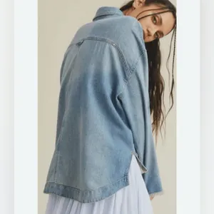 Pilcro Anthropologie Denim Trucker Jacket Boho Grunge Oversized Slouchy Fit thumbnail 2