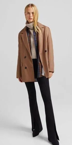 Bershka Tan blazer thumbnail 1