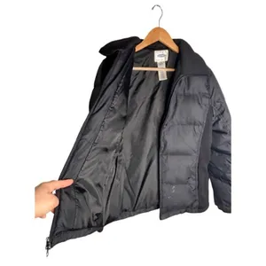 Old Navy Puffer Coat Size Medium Black Side Panels Vintage Down Feather FLAWED thumbnail 5