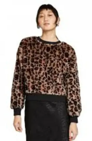 NWT Wild Fable‎ Fuzzy Leopard Print Sweater Size XS thumbnail 1