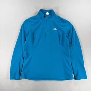 The North Face Womens TKA 100 Glacier Quarter Zip Fleece Pullover Blue Large thumbnail 1