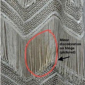 Lulu's Ivory Fringe Sequin Mini Dress Size Small Gatsby Flapper Cocktail‎ thumbnail 3