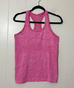 Lululemon Swiftly Tech Heathered Pink Racerback Athletic Tank Size 8 thumbnail 4