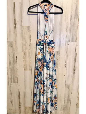 Trafaluc Zara Taller Medium Floral Maxi Dress Sleeveless Boho Romantic thumbnail 4