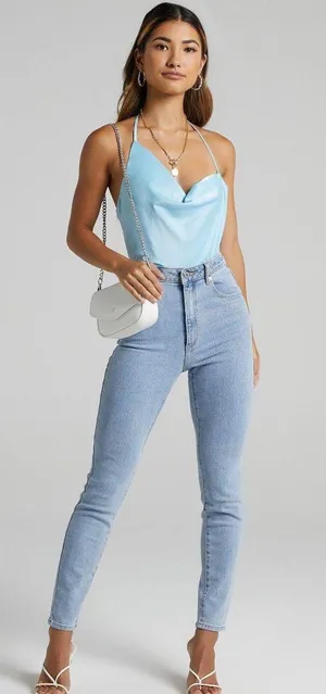 Showpo Blue Bodysuit thumbnail 3