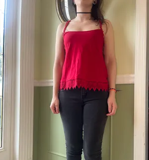 Taylor & Sage red crochet tank top thumbnail 3
