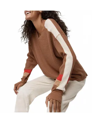 AE OFFLINE By Aerie Wow! Waffle Notch Neck Long Sleeve T-Shirt American Eagle XS thumbnail 3