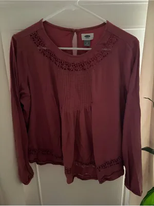 Old Navy Pink Blouse Size L thumbnail 1