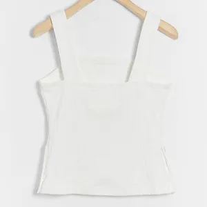 Anthropologie Maeve White Callie Side‎ Button Tank thumbnail 3