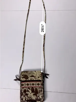 Vera Bradley Mini Hipster Crossbody Brown Imperial Toile Retired Quilted Bag thumbnail 16