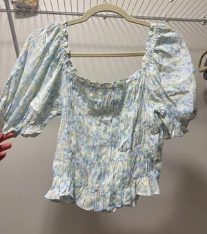 Cotton Candy LA blue floral blouse thumbnail 1