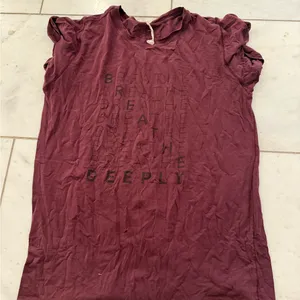 lululemon athletica Burgundy Breathe Tee thumbnail 1