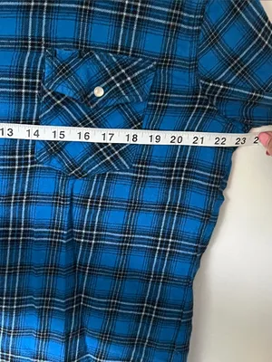 Wrangler Wrancher Blue Plaid Pearl Snap western shirt ➕ thumbnail 7