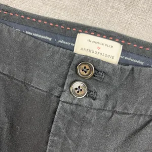 Anthropologie The Essential Slim Pants Womens 10 Black Twill Dress Stretch thumbnail 2