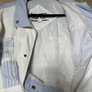 Vintage IZZI Patchwork Windbreaker‎ Jacket Women’s Small Blue White 90s thumbnail 8