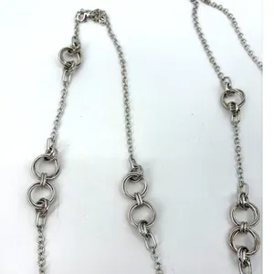 Banana Republic Set 2 Silver Tone Statement Links Chain Necklace Layered thumbnail 7