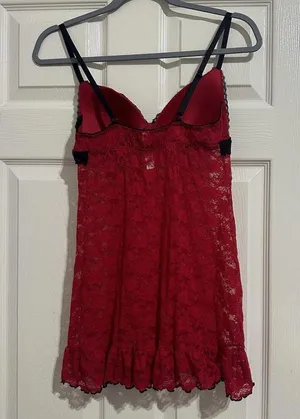 Gilligan & O’Malley Red & Black Lace Lingerie Slip Dress Nightie S Small thumbnail 8