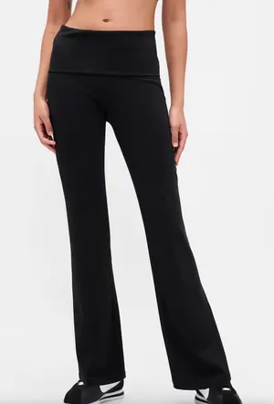 GAP foldover black flare leggings M thumbnail 1