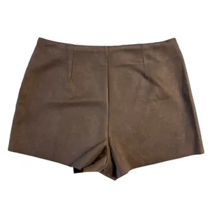 Y2k Faux Suede Wrap Skort Brown Large Mini Skirt Shorts Neutral thumbnail 4
