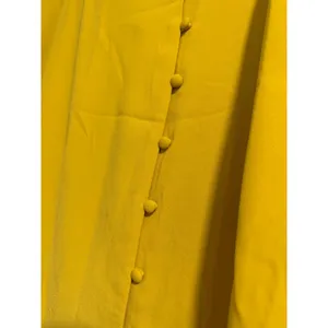 A New Day Mustard Yellow Button Front Midi Skirt Womens XL Elastic Back‎ Crepe thumbnail 3