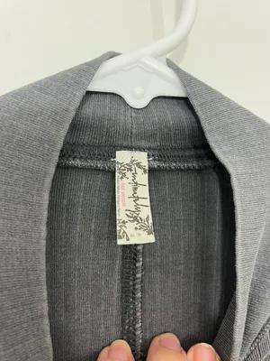 Free People XS Grey Ribbed Mock-Neck Long-Sleeve Top thumbnail 3