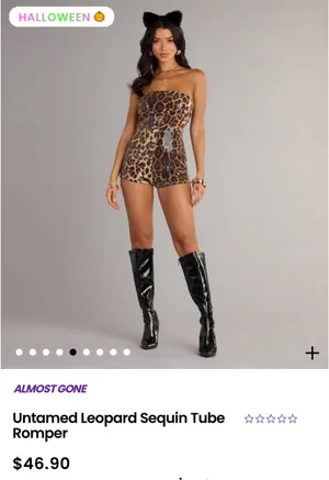 Sequin Cheetah Print Windsor Romper  thumbnail 2