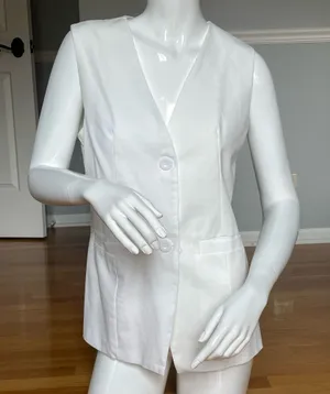 MINT LIMIT White Linen Blend Button Front Utility Vest Size S NWT thumbnail 1