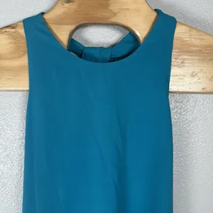 Alice + Olivia Silk Racerback Mini Dress Womens XS Aqua Blue Summer Resort Beach thumbnail 2