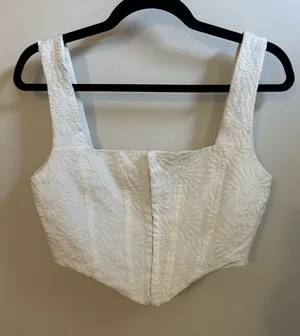 Princess Polly White Bustier Top Crop thumbnail 1