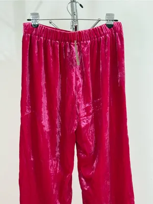 J. Crew Women’s Pink Velvet Peyton Pull On Pants Cropped Elastic Waist 6 NWT thumbnail 8