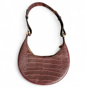 JW PEI Carly Saddle Bag Brown Croc Vegan Leather Shoulder Bag Gold Hardware thumbnail 4