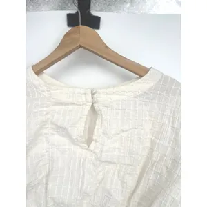 Faherty Cala Windowpane Dolman Cropped Ivory Top S Organic Cotton Neutral Boho thumbnail 8
