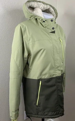 Boulder Gear Women’s Sz L Green Ski Snow Coat Jacket Full Zip Pockets Hooded thumbnail 1