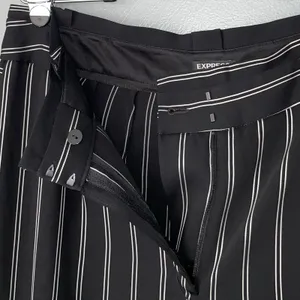 Express High Waist Pants Size 14 Black White Striped Pleated Paperbag Trouser thumbnail 5