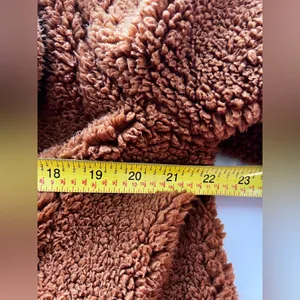 Free People Sherpa Teddy Pea Coat Oversized Burnt Orange Brown Jacket Cozy XS thumbnail 8