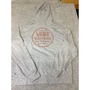 Vans Stackton Circ-K Full Zip Hoodie Grey Heather Salmon Logo VN0A7Z3D15P Mens M thumbnail 4