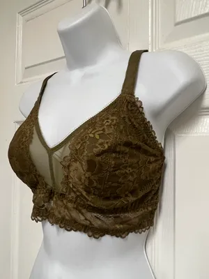 Savage X Fenty Olive FLORAL LACE AND MESH BRALETTE thumbnail 3