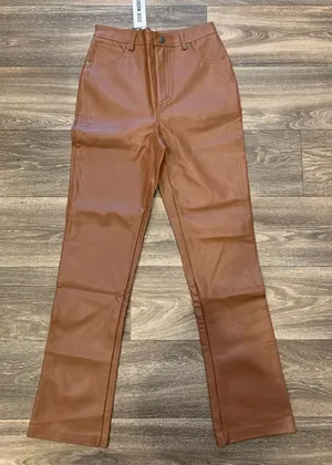 Steve Madden Caramel Faux leather Pants. Size: 27. NWT thumbnail 1
