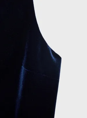 Mango Velvet Co-Ord Set Vest/Trouser "Midnight Navy" thumbnail 8